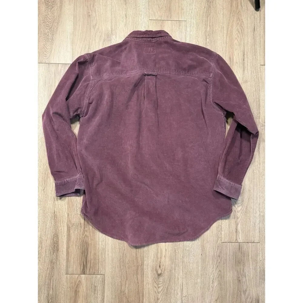 Mens Vintage Size Large 90s Burgundy Corduroy SedgeField Button Down Shirt - Picture 3 of 7
